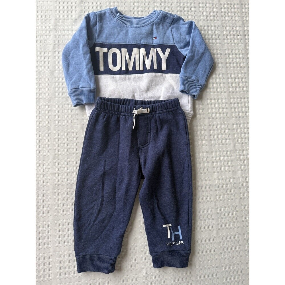Tommy Hilfiger Baby Boy 12 Months Two Piece Sweatshirt Pants Set